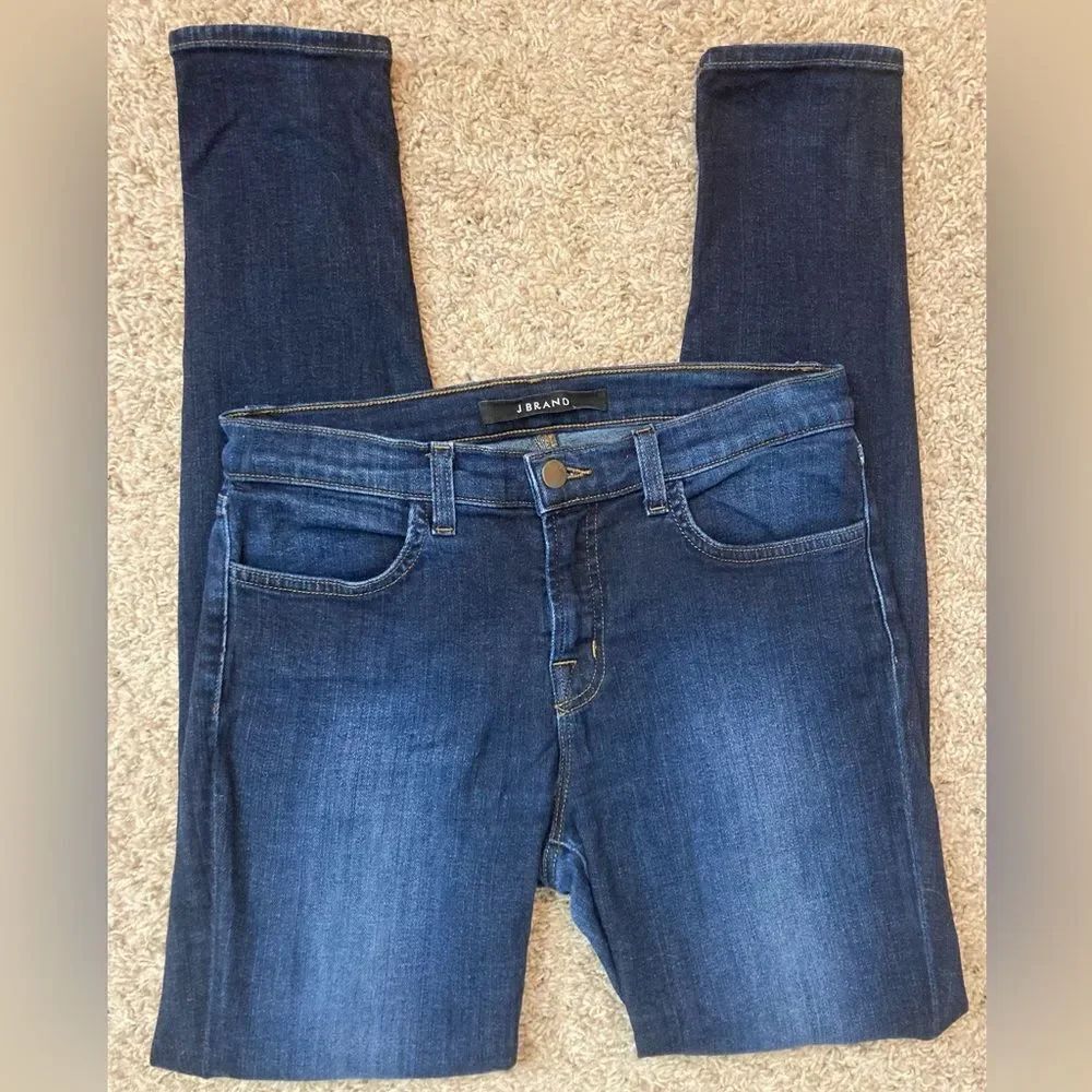 JBrand Super Skinny Palisade dark wash stretch jeans low rise